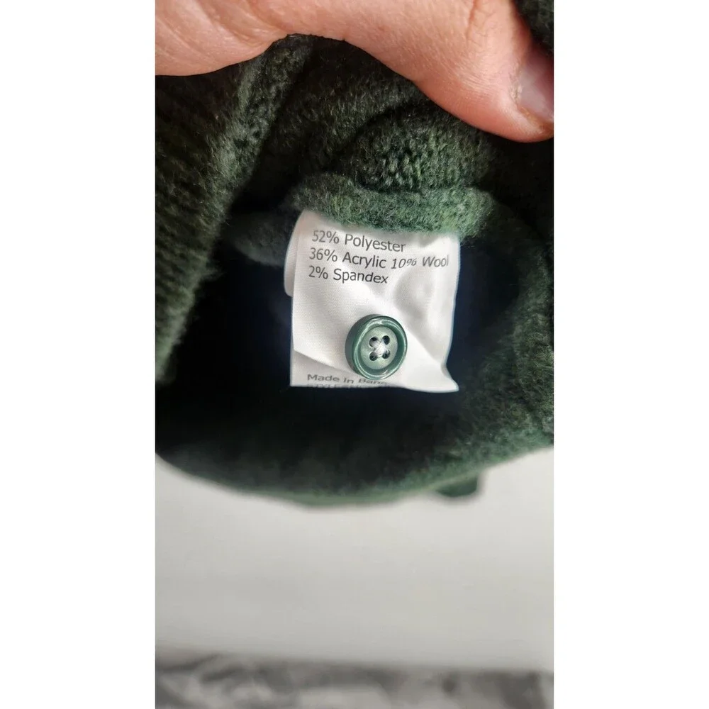 The Commons Men's Large Green Brushed Sweater Polo‎ NWT Wool Blend